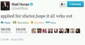 Niall's Tweet 4 years ago.