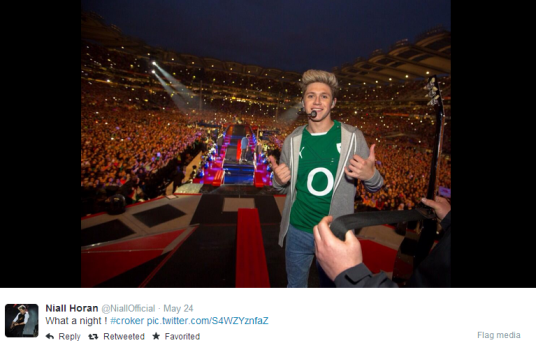 Niall's tweet after Friday's show