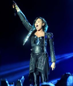 Demi Lovato performing Neon Lights in the 3 Arena,  Image belongs to celebmafia.com 