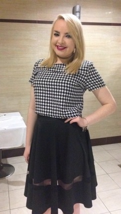 At the Laois GAA Awards Night wearing a Houndstooth crop top from Irish store, Born